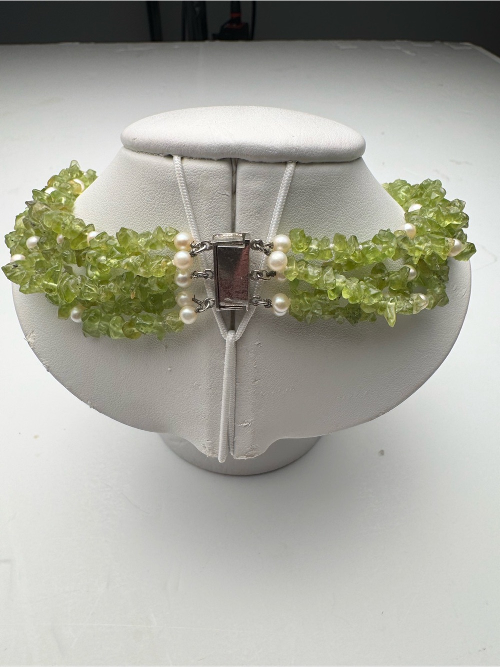 Peridot and Pearl Multi-Strand Necklace - Picture 7 of 11